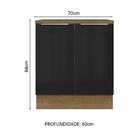 Balcão Madesa Lux 70 Cm 2 Portas - Rustic/preto (com Tampo)