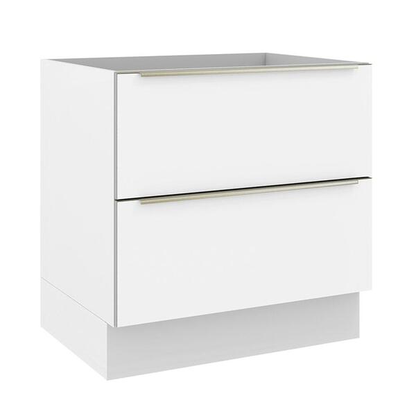 Balcão Madesa Lux 80 Cm 2 Gavetas (sem Tampo) - Branco/branco