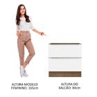 Balcão Madesa Lux 80 Cm 2 Gavetas (sem Tampo) - Rustic/branco