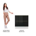 Balcão Madesa Lux 80 Cm 2 Gavetas - Branco/preto