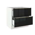 Balcão Madesa Lux 80 Cm 2 Gavetas - Branco/preto
