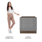 Balcão Madesa Lux 80 Cm 2 Gavetas - Rustic/cinza