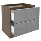 Balcão Madesa Lux 80 Cm 2 Gavetas - Rustic/cinza