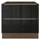 Balcão Madesa Lux 80 Cm 2 Gavetas - Rustic/preto