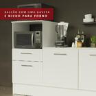 Balcão Madesa Onix 180 Cm 3 Portas 1 Gaveta E Nicho Para Forn