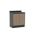 Balcão Mali 2 Portas Politorno Preto/castanho