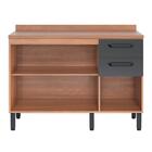 Balcão Márcia 1200mm C/ Tampo 3pt 2gv Freijó/grafite