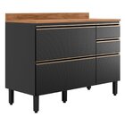 Balcão Mdf 1 Porta Basculante 4 Gavetas Para Pia 120cm Com Ta