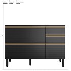 Balcão Mdf 1 Porta Basculante 4 Gavetas Para Pia 120cm Proenç