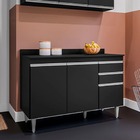 Balcão Melissa 120cm Preto C/ Tampo - Vallisa Decor