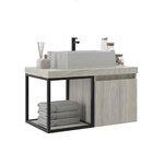 Balcão Miami 80 Com 1 Porta 1 Prateleira Carvalho - Belizze