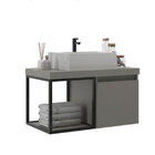 Balcão Miami 80 Com 1 Porta 1 Prateleira Cimento - Belizze