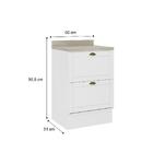 Balcão Milla Mdf 2 Gavetas Branco 60cm Carraro