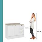 Balcão Milla Mdf 2 Portas 3 Gavetas Branco 120cm Carraro