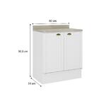 Balcão Milla Mdf 2 Portas Branco 80cm Carraro