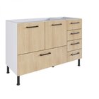 Balcão Modulado 2 Portas E 5 Gavetas Para Pia 1,20m Juruti Ca