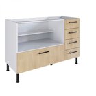 Balcão Modulado 2 Portas E 5 Gavetas Para Pia 1,20m Juruti Ca