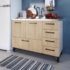 Balcão Modulado 2 Portas E 5 Gavetas Para Pia 1,20m Juruti Ca