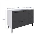 Balcão Modulado 2 Portas E 5 Gavetas Para Pia 1,20m Juruti Ca