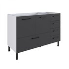 Balcão Modulado 2 Portas E 5 Gavetas Para Pia 1,20m Juruti Ca