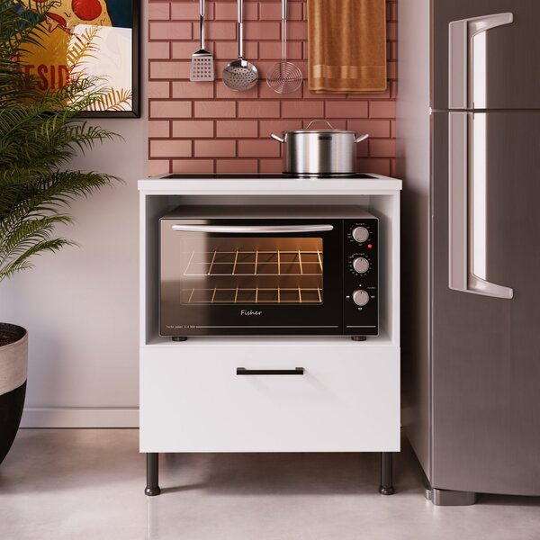 Balcão Modulado Para Forno E Cooktop 1 Gaveta Juruti Cabecasa