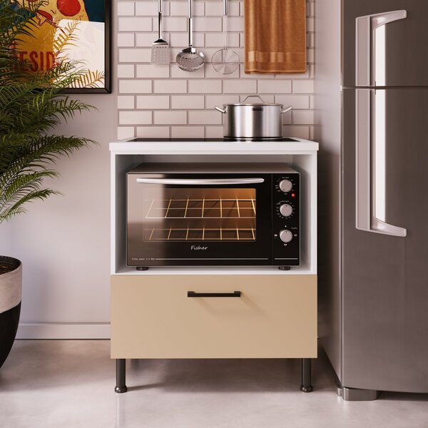 Balcão Modulado Para Forno E Cooktop 1 Gaveta Juruti Cabecasa