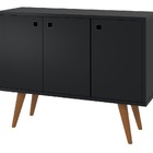 Balcão Módulo Buffet Cozinhas 3 Portas Retro - Preto