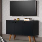 Balcão Módulo Buffet Cozinhas 3 Portas Retro - Preto