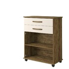 Balcão Mônaco Arte Móveis 2 Portas 2 Gaveta Flex  Ipê-off Whi