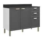 Balcão Multimóveis Nevada 120cm Com Tampo Grafite Ref.5610t.9