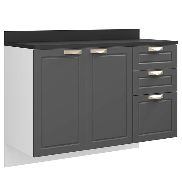 Balcão Multimóveis Nevada 120cm Com Tampo Suspenso Grafite Re