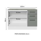 Balcão Multiuso 120cm 2 Portas 3 Gavetas Branco/cinza Agata M