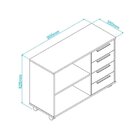 Balcão Multiuso 1 Prateleira 4 Gavetas Branco Branco