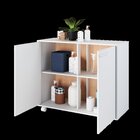 Balcão Multiuso 2 Portas 1 Prateleiras 4 Pés Com Rodízios Bra