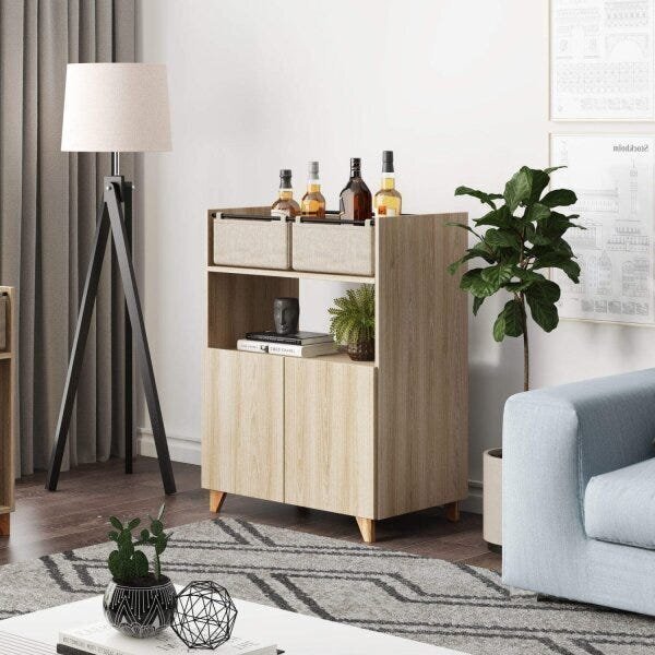 Balcão Multiuso 2 Portas 2 Cestos Be Mobiliário