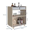 Balcão Multiuso 2 Portas 2 Cestos Drink  Nature