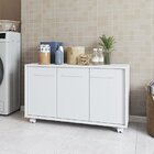 Balcão Multiuso 3 Portas 1 Prateleira 4 Rodízios Mdp 12mm Bra