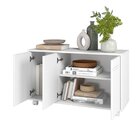 Balcão Multiuso 3 Portas 1 Prateleira Com Rodízios Mdp 12mm B