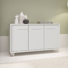 Balcão Multiuso 3 Portas 1 Prateleira Com Rodízios Mdp 12mm B