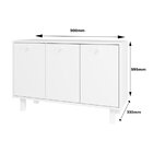 Balcão Multiuso 3 Portas 1 Prateleira Mdp 12mm Branco