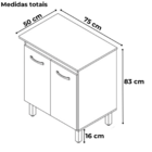 Balcao Multiuso 70cm 2 Portas 9240 Mobbs
