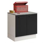 Balcão Multiuso 80cm 2 Portas Branco/preto Agata Madesa