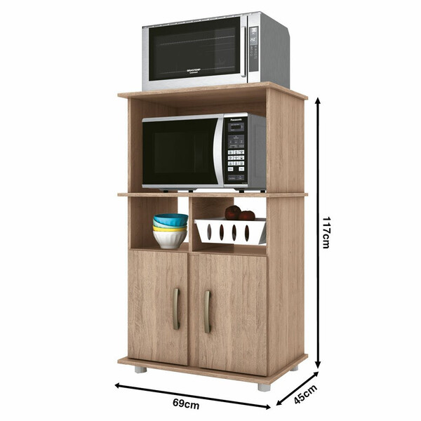 Balcão Multiuso Bahrein 2 Portas Nicho Para Forno Móveis Sul