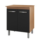 Balcao Multiuso C/ Tampo 70 Cm 2p Serena Savana Preto Mobbs