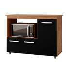 Balcao Multiuso C/ Tampo 83 Cm 3p Liza Savana Preto Mobbs