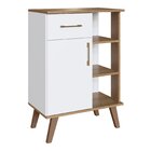 Balcão Multiuso Com 1 Gaveta E 3 Prateleiras Ba300 Branco/mel