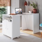 Balcão Multiuso Com Mesa Retrátil Funcionale A05 Branco - Mpo