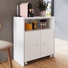 Balcão Multiuso Com Mesa Retrátil Funcionale A05 Branco - Mpo
