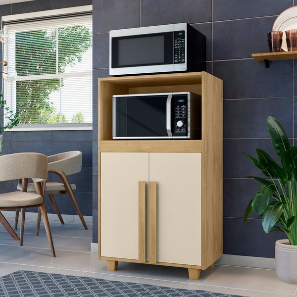 Balcão Multiuso Com Nichos Para Micro-ondas Ou Forno E Utensí