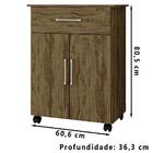 Balcao Multiuso Cozinha Lz007 Rodizios 1 Gav 2 Pt Mpri